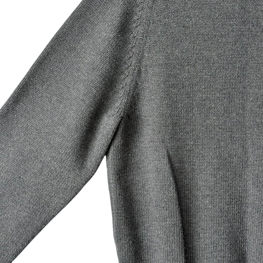Vintage Lands End Mens Small Drifter Sweater Cotton Pullover 90s Charcoal Gray - Picture 5 of 14